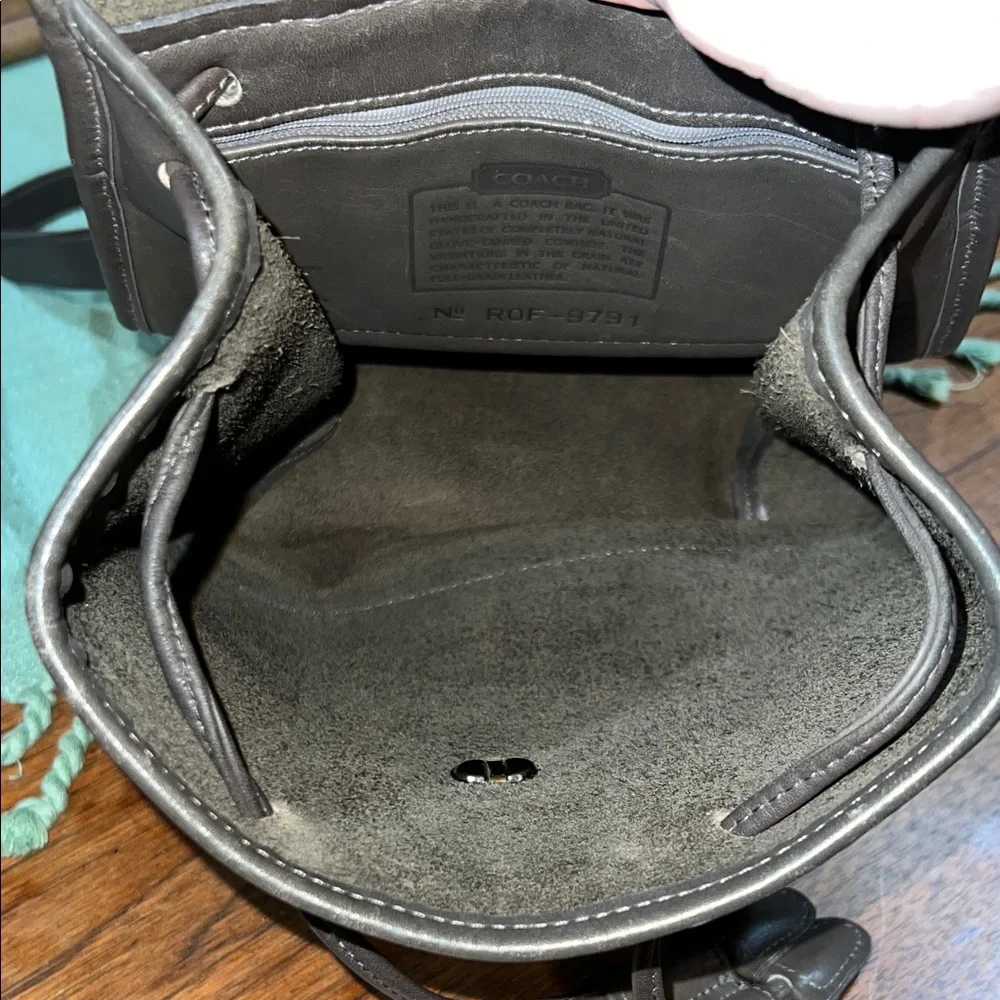 Coach 9791 Vintage Dark Gray Leather Backpack